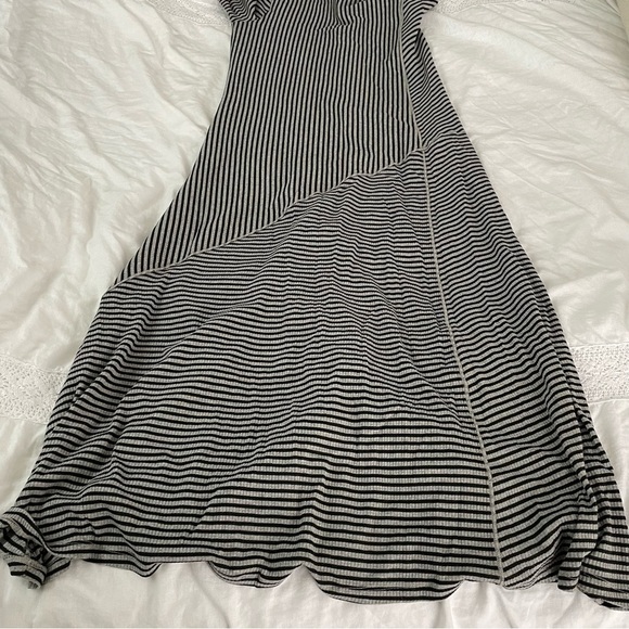 SOFT SURROUNDINGS SMALL Ryley Stripe Maxi Dress Stretch Diagonal Long Sleeve - Picture 8 of 9